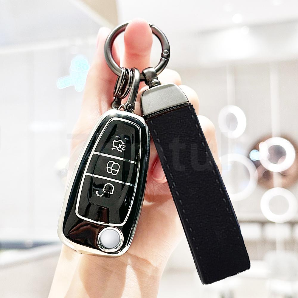 Auto For Ford C-Max S-Max Mondeo Focus 2 3 Mk3 Ecosport Kuga Escape Fiesta Tpu Car Key Cover Bag Case Shell Keyless Protector