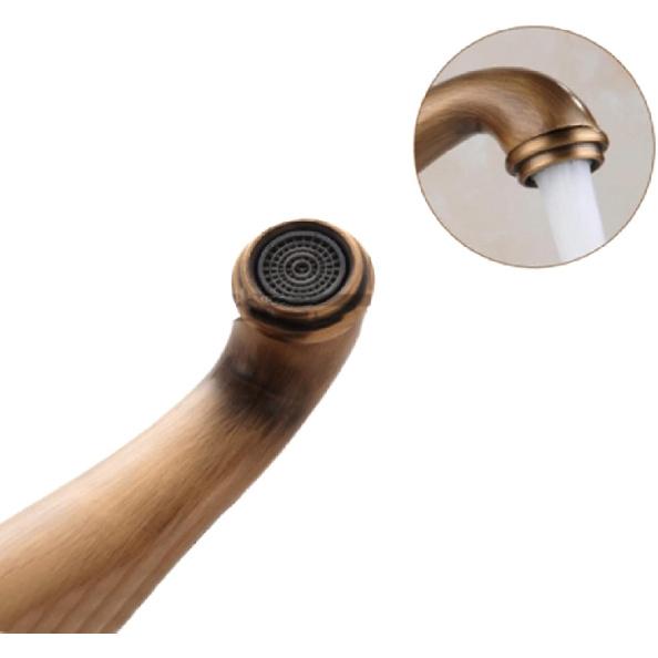 Badezimmerarmatur Antik Messing, Messing Waschbeckenarmatur Badezimmer, Vintage Badezimmerarmatur, Kalt-/Warmwasser Beckenarmatur, Einloch Einhebel Badezimmerwaschbecken