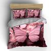 3D Papierschnitt Rosa Schmetterling Bettwäsche SetFloral Geprägter Textur Druck Bettbezug 2 Kissenbezüge Einzel Doppel King QueenGeschenk