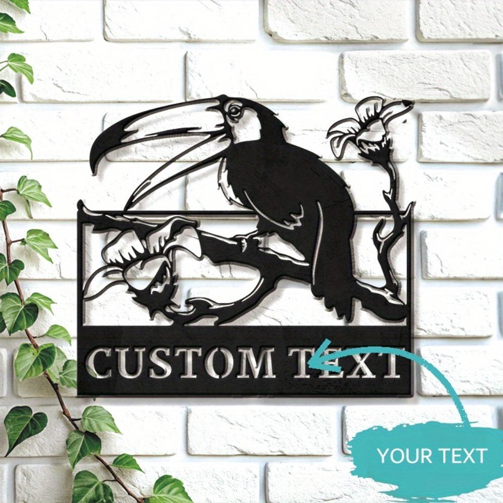 Toucan Bird Metal Wall Art Outdoor Garden Decor Courtyard Sign