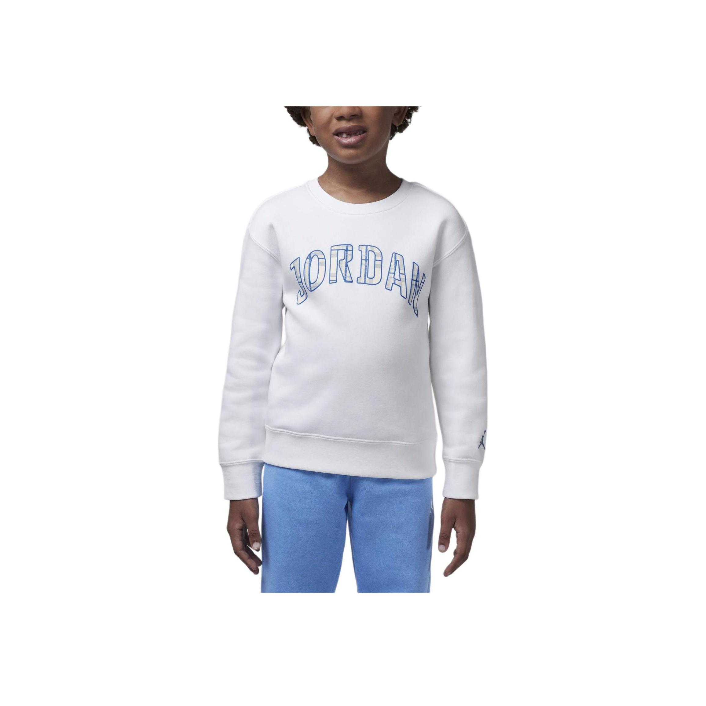 Jordan Свитшот Brooklyn Essentials Logo флисовый с круглым вырезом Детский свитшот Белый HQ7174-100 M