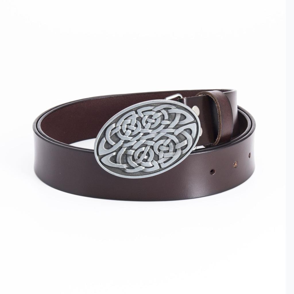 Fashion New Men's Belt Retro Whole Cowhide Smooth Buckle Belt Men's Waist Belt