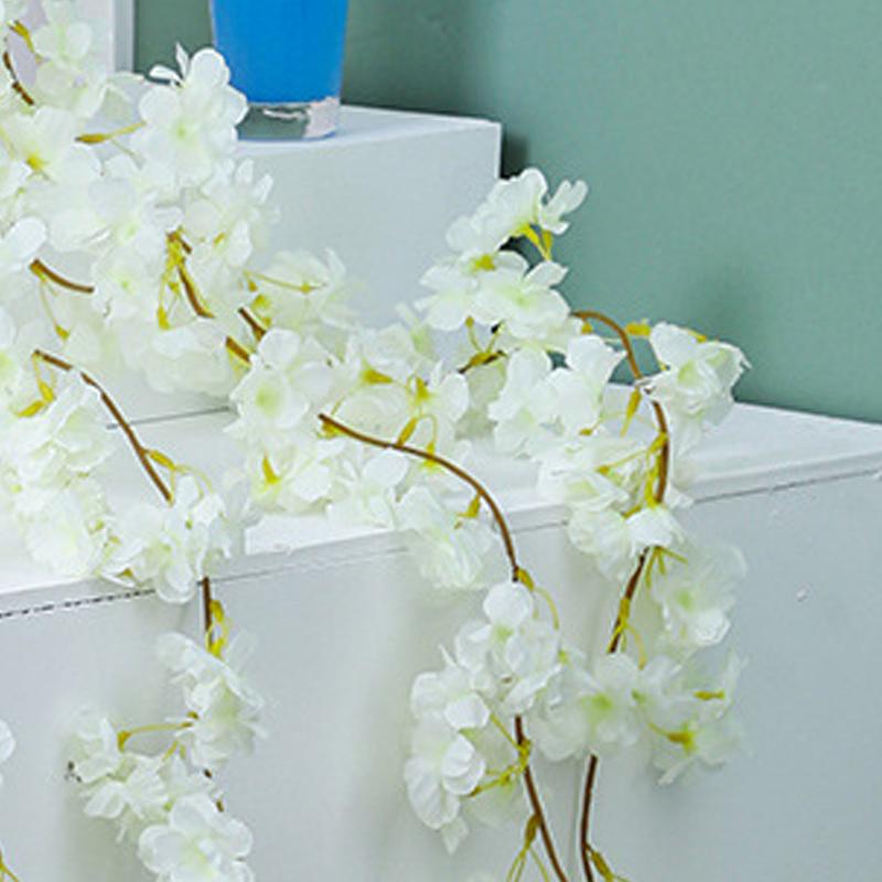 Sztuczny Pnący Girlanda z Kwiatami Wiśni Sakura Dekoracja Domowa do Sypialni Biura