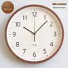 Nordic Solid Wood Silent Wall Clock for Living Room and Bedroom