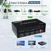 4K 60Hz 2x2 HD Matrix 2 In 2 Out HD Switcher Splitter Audio Extractor Video Converter for PS4 Laptop PC To TV Projector