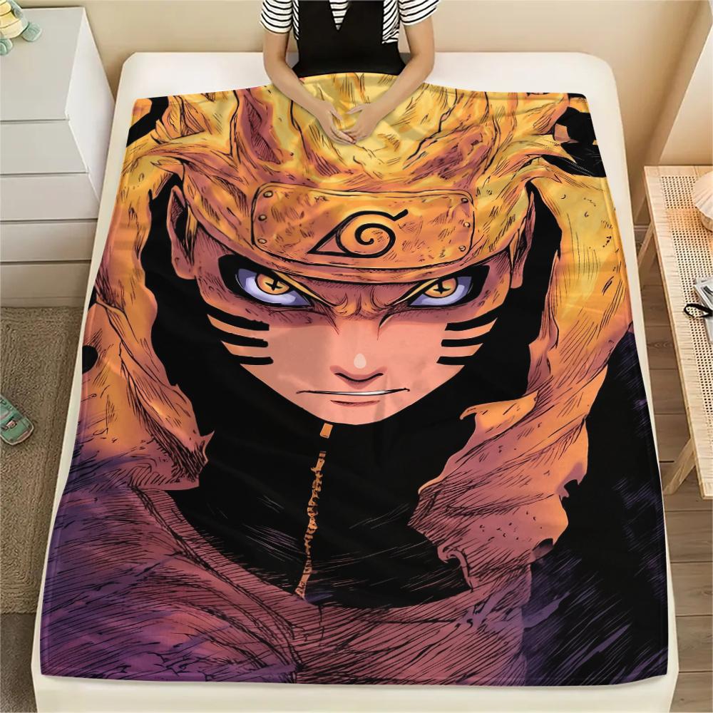 Coperta in Flanella con Motivo Naruto Uzumaki, Alta Qualità, Confortevole per Tutte le Stagioni, Decorazione per la Casa, Calore e Comfort, Perfetta per Regali.
