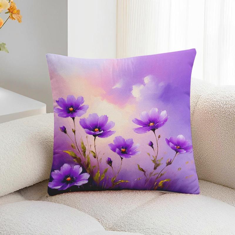 

Декоративная наволочка с пасторальным цветочным принтом для спальни, гостиной, квадратная подушка, наволочка 60x60cm