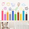 Fun Crayon Wall Stickers with Hand-Drawn Designs Wall Decoration Creative Wall Decals Home Decoration Accessories