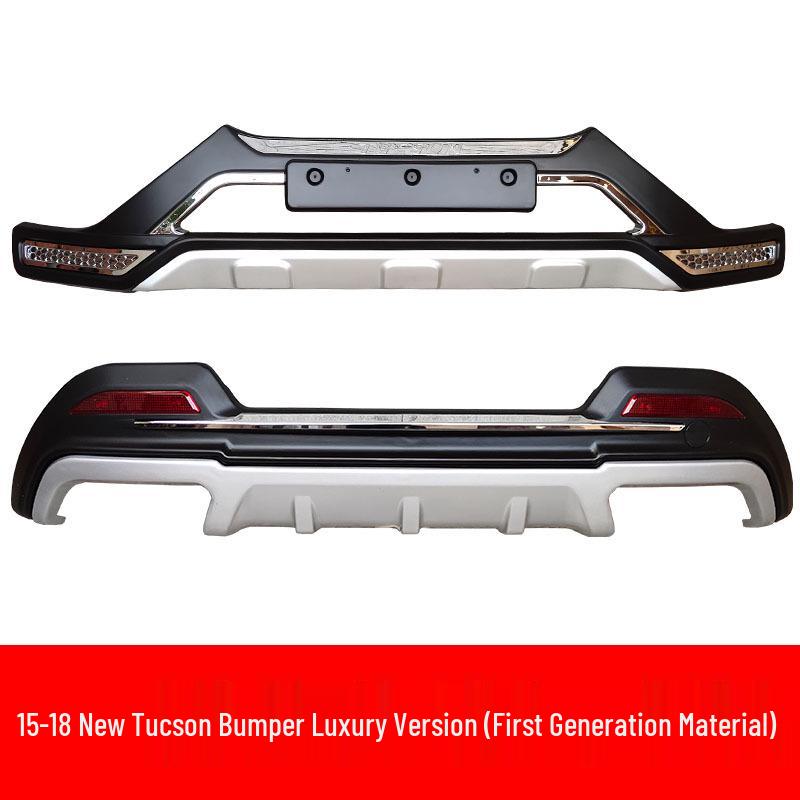 Fits 2015-2018 Hyundai Tucson: Front/rear Bumper Guards, 2018 Model Decorative Bumpers.