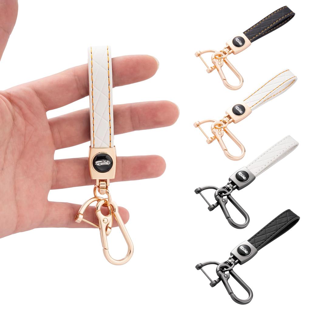 Unhoke Leder Karabiner Schlüsselanhänger für und Stilvoller Schlüsselanhänger mit Schlüssel und Autos, Fahrräder, Motorräder, Ring, Verlustsicher, Beliebt, Unisex, Herren Damen