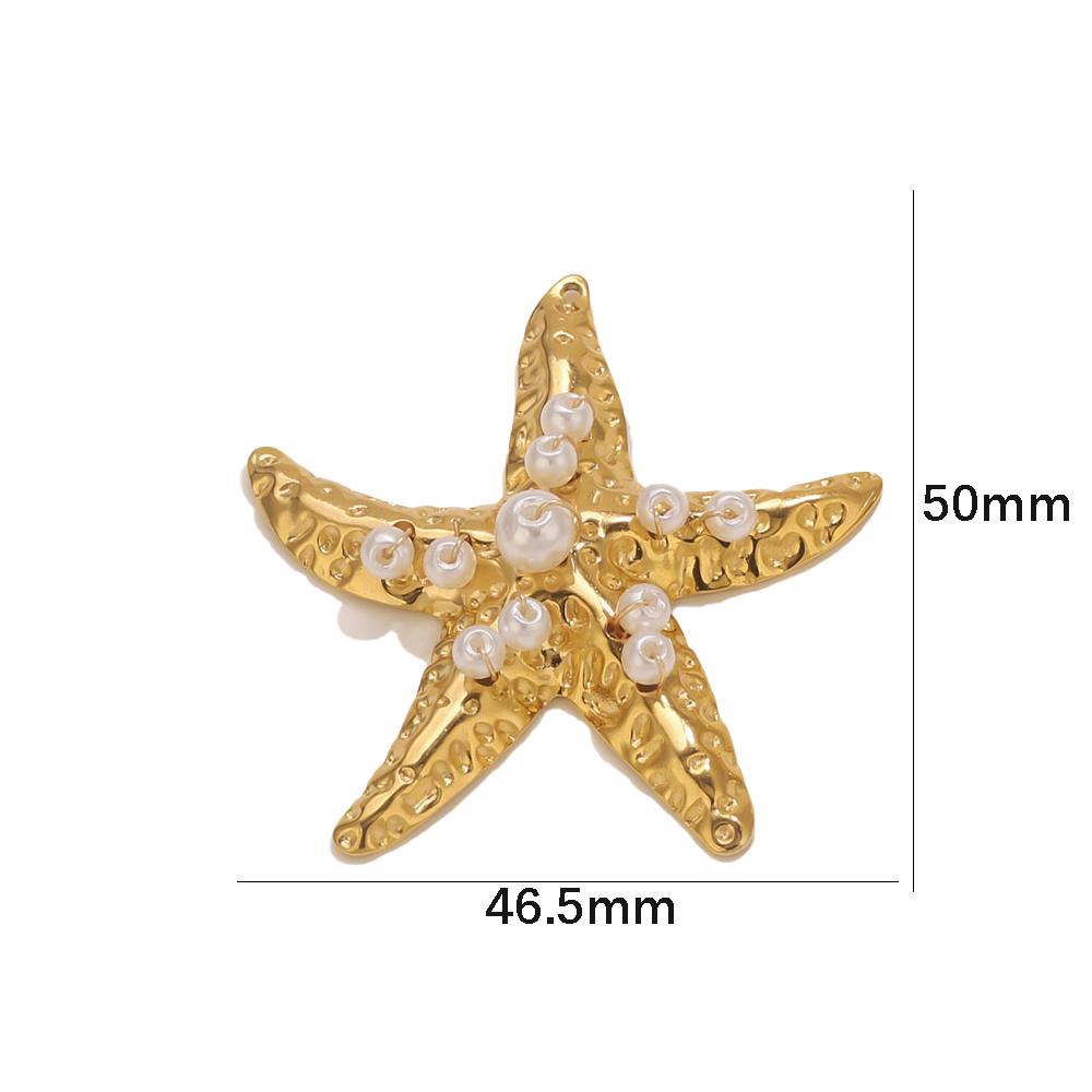 

2 шт. Креативный кулон в виде морской звезды с цветными круглыми бусинами, модный шарм, нержавеющая сталь, аксессуары для DIY-ювелирных изделий, прямые продажи