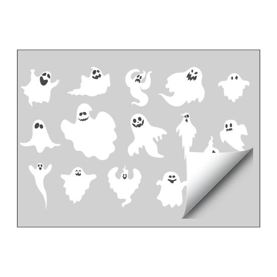 Halloween Party Supplies Ghost Window Clings, Static Stickers, Waterproof Glass Clings Decals, Spooky Home Decor for Indoor Outdoor Horror Atmosphere