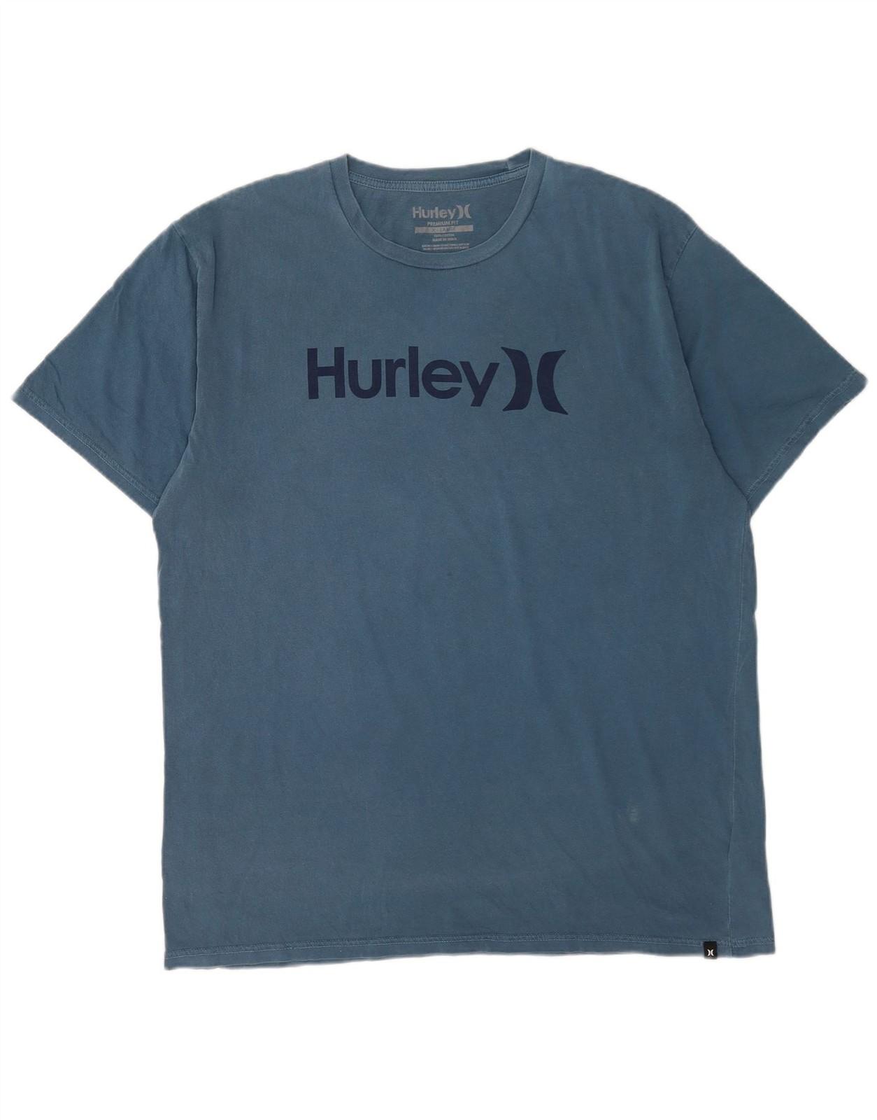 Hurley Mens Premium Fit Graphic T-Shirt Top XL Blue Cotton BC25 L
