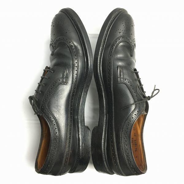 1963 Made? FLORSHEIM Kenmoor Long Wingtip Shoes Black Size 26.027.0 Vintage Imperial Men's