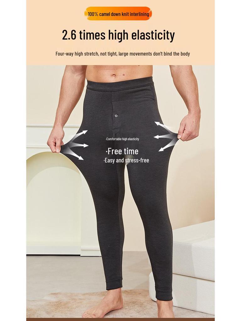 Męskie i Damskie Spodnie z Bardzo Grubej Wełny i Bawełny z Podszewką Polarową dla Zimowego Ciepła