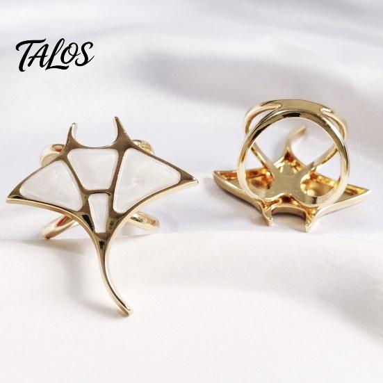 Fashion Scarf Knots 4Pcs Rings for Women, Clip with Ginkgo Leaf/Seashell/Tulip/Faux Jewelry Scarves Pearl Shell Design, Metal Buckles Shawl