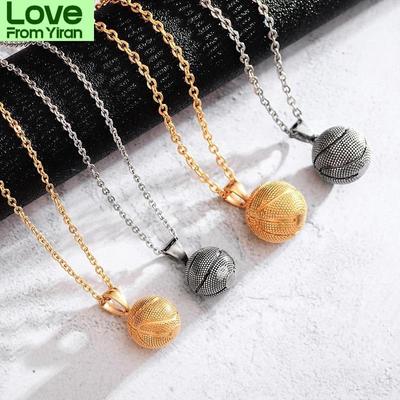Jewelry Gold Color Round Basketball Necklaces For Women Trendy Silver Color Men Necklaces Pendants For Unisex Necklace