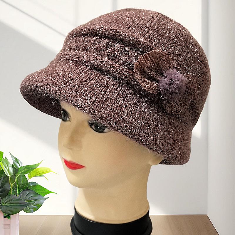 

Женский осенне-зимний вязаный шерстяной комплект шапка и шарф для женщин среднего и пожилого возраста