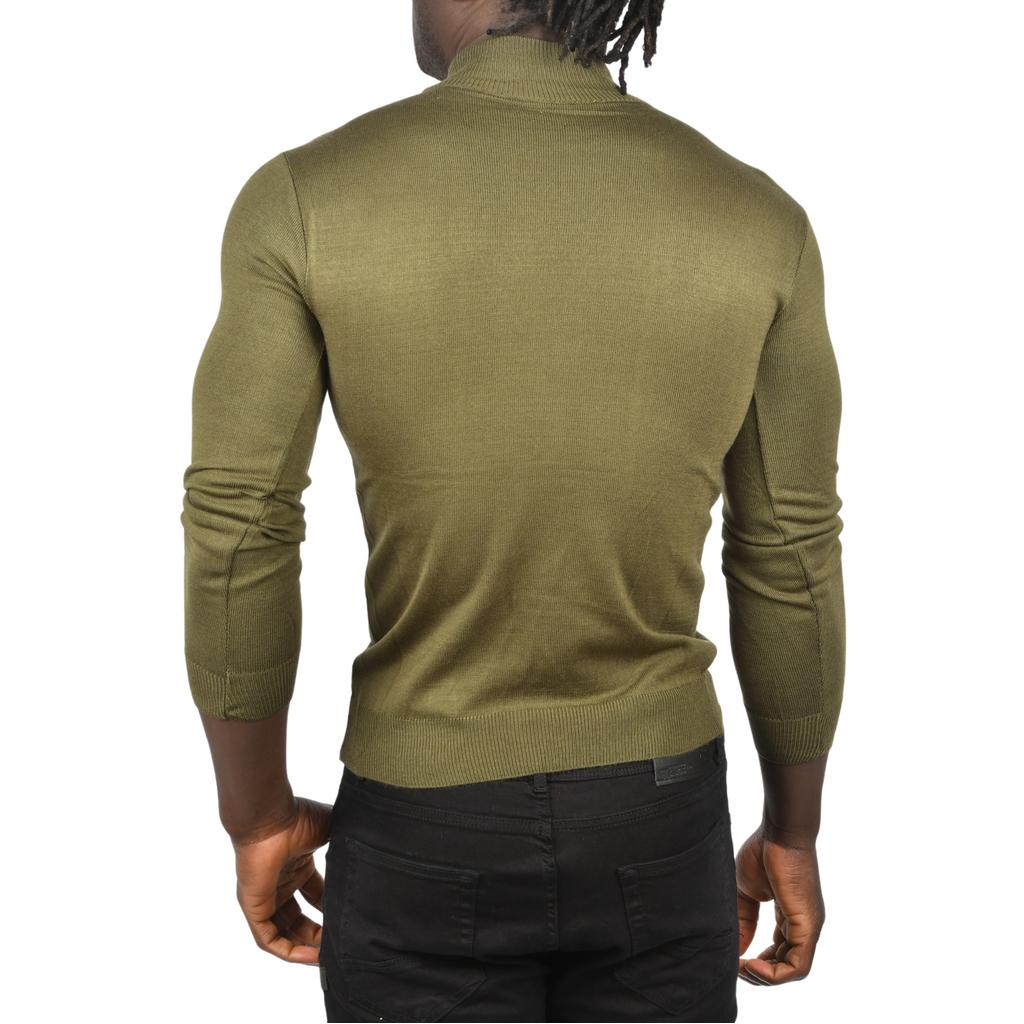 DeepSEA Baklava Desenli Slim Fit Yarım Balıkçı Yaka Triko Boğazlı Kazak 2505511