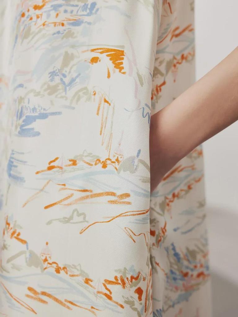 Ladies' Short-Sleeved Silk Dress - 2025 Spring/Summer, New Twill Silk, Chinese Style, 100% Mulberry Silk Skirt