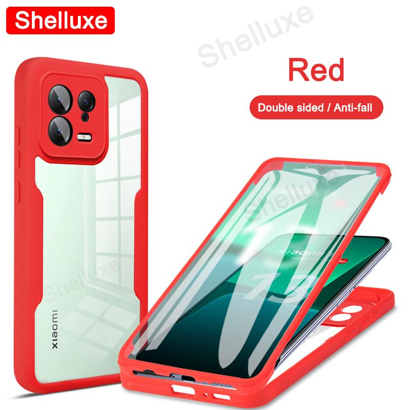 

Для Xiaomi13 360 Полная защита корпуса Передняя+Задняя Прозрачный чехол Shelluxe Для Xiaomi Mi 13 Lite 13T Xiaomi13T Pro Силиконовая Двусторонняя крышка For Xiaomi 13T Pro красный