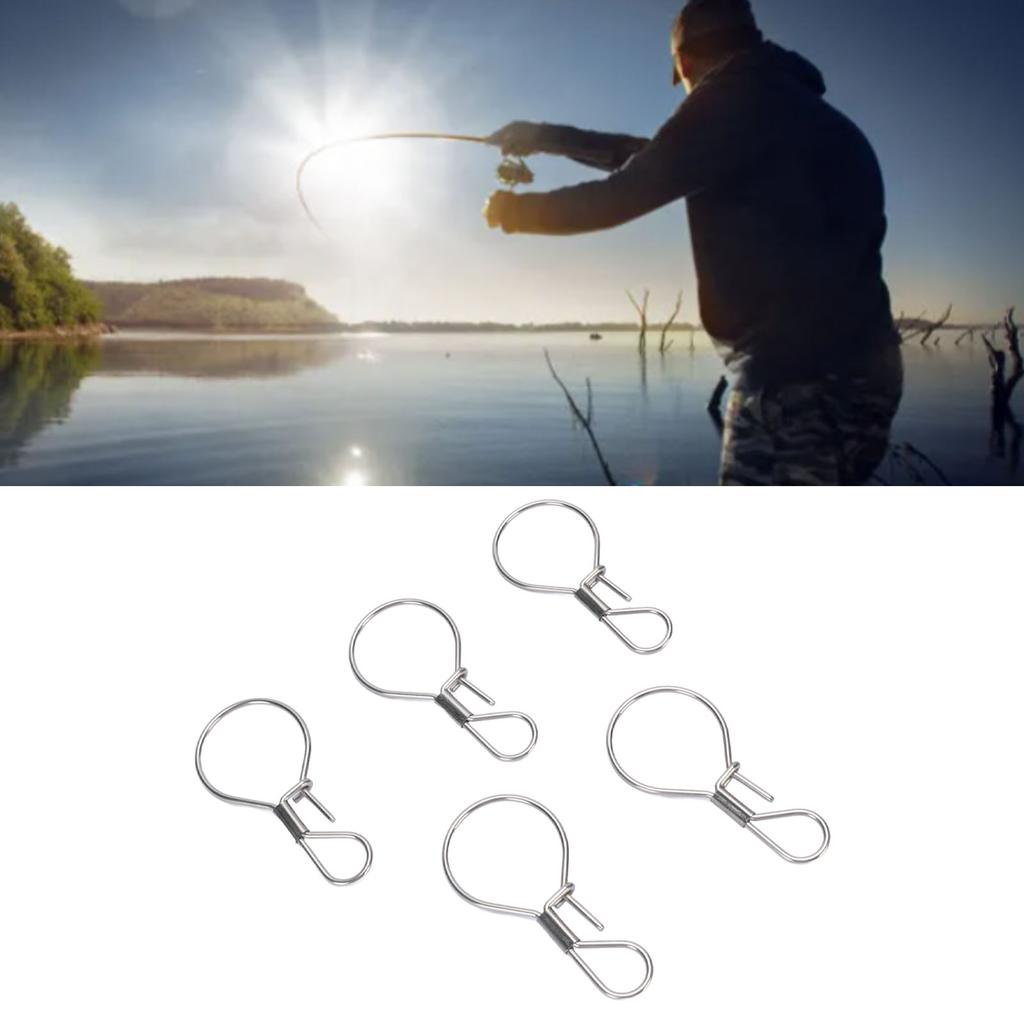5PCS Fishing Locks Stainless Steel Single Handed Live Fish Lock Buckle for Freshwater Saltwater Fish
