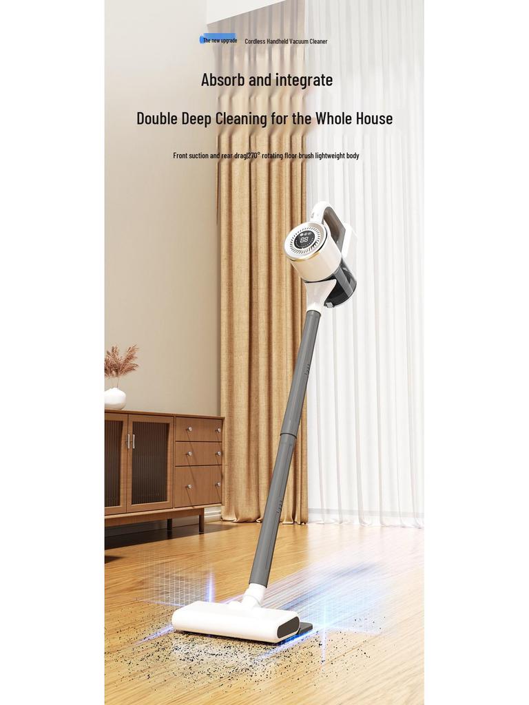 Portable Wireless Vacuum & Mop with Powerful Suction, Silent Operation & Carpet-Friendly Design