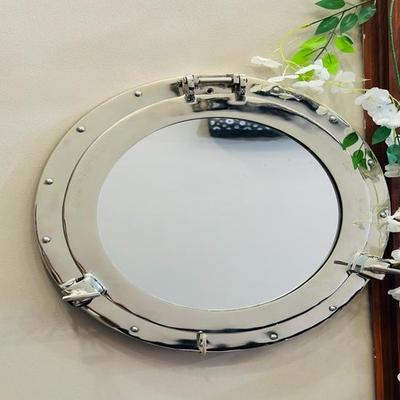 Espejo de Pared de 30.48 cm Estilo Ojo de Buey Náutico de Aluminio Pulido Decoración de Pared para Baño, Dormitorio Decoración del Hogar Regalo Único para Inauguración de Casa