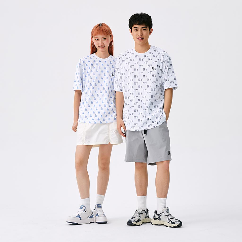 New MLB MONOGRAM Collection Los Angeles Dodgers SS25 T Shirt Unisex Dark Blue 3ATSM0253-07BLD