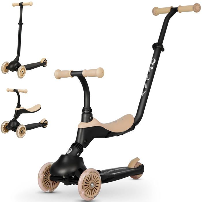 Trottinette évolutive 3 en 1 pour enfants - DE VES SPORT - Qplay Sema - Guidon réglable - Roues en caoutchouc