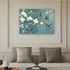 Elegant Magnolia Tapestry Serene White Flowers Blue Background Wall Hanging for Living Room Bedroom Office Decor