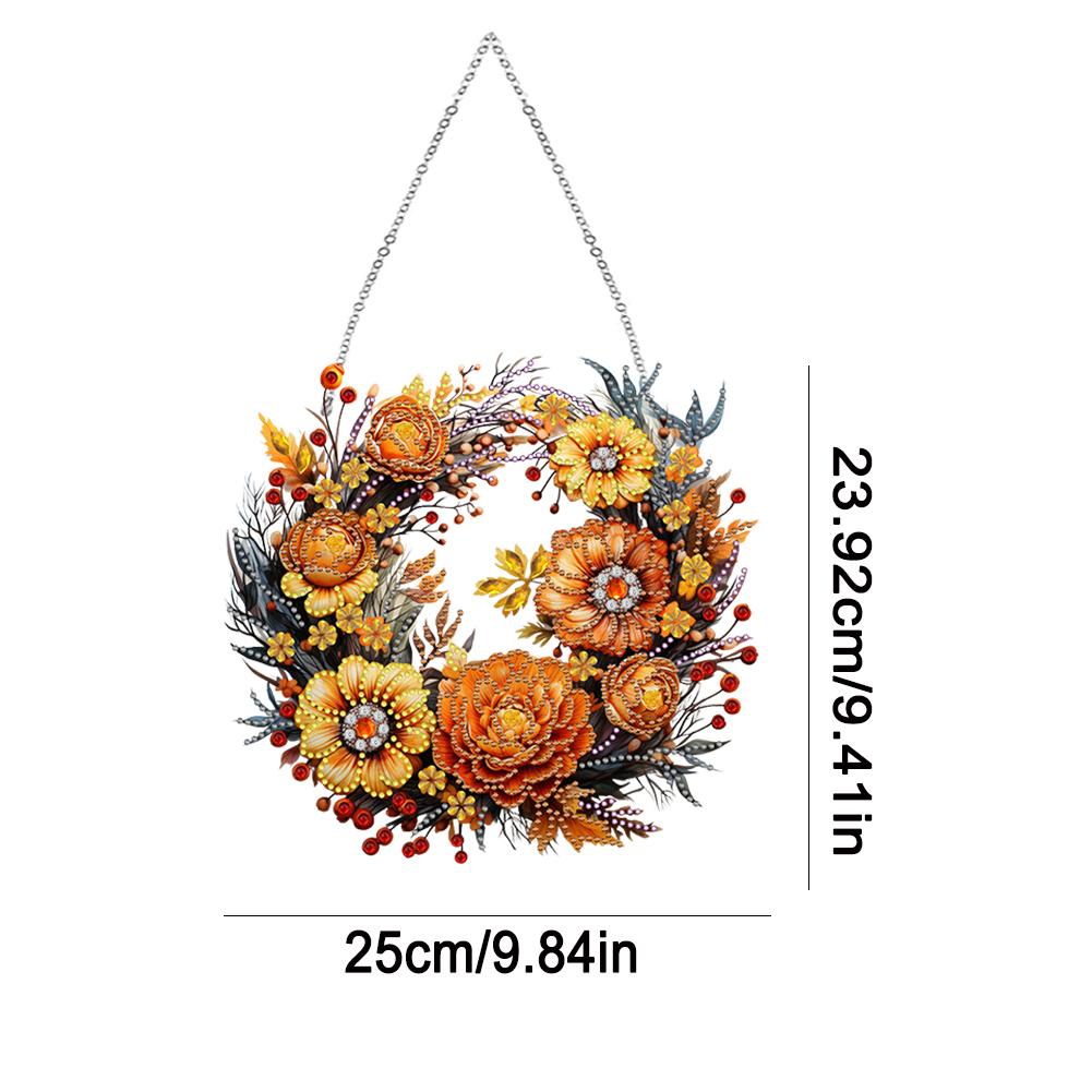 Autumn Diamond Painting Hanging Ornaments Kit Rhinestone Diamond Art Window Pendants Bedroom Decoration