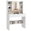 Makeup Vanity Table with Mirror Cabinet, LED Lighting, 2 Drawers, White