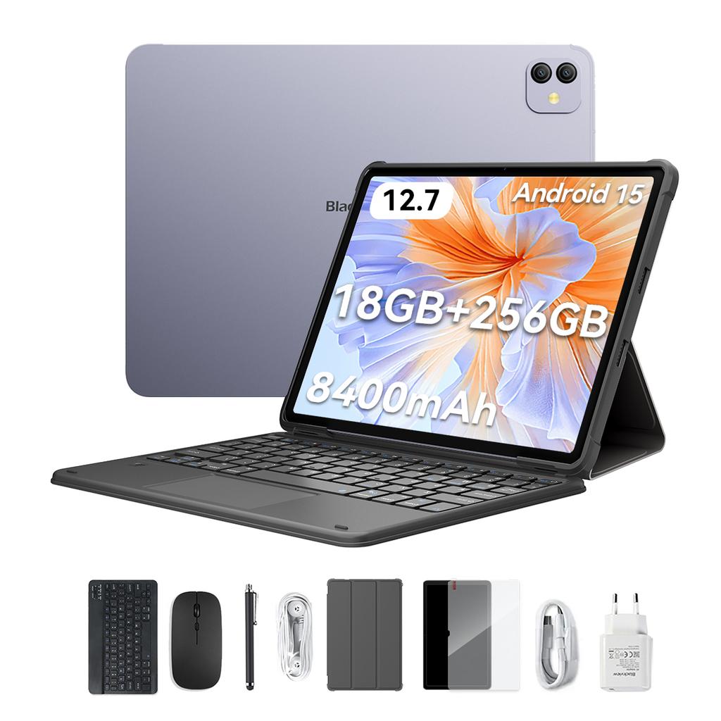Blackview LINK 8 Tablet 12,7 cala Android 15 12 GB RAM 256 GB Pamięci, Duży Wyświetlacz Widevide L1, Ośmiordzeniowy G100, 8400 mAh, WiFi 5G, 4G LTE, 18W