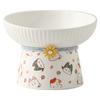 Ceramic Cat Bowl Anti Black Chin Non Spill Water Dish Pet Food Feeder for Cats and Dogs