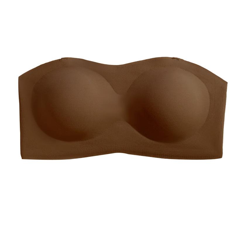 

Delicate jelly glue seamless non-slip gathering XXL коричневий