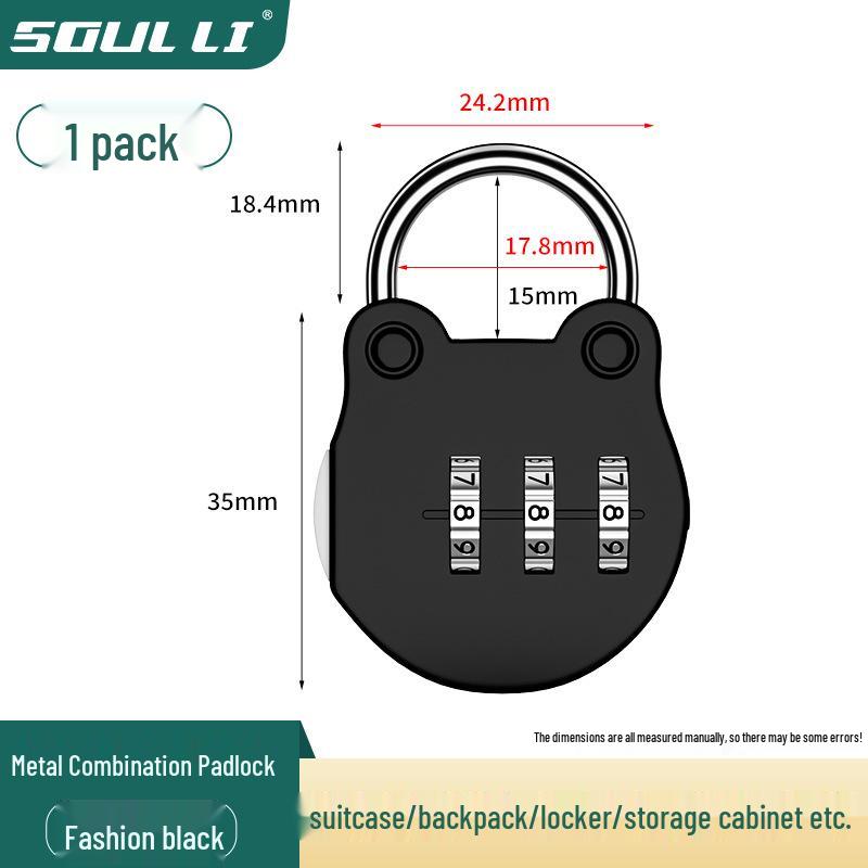 Compact Student Combination Padlock for Suitcases, Backpacks, Lockers, and Cabinets