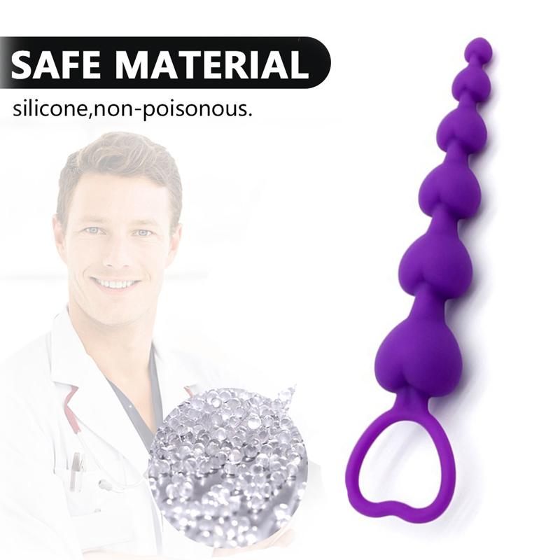 Heart Shaped Silicone Anal Beads Butt Plug Balls