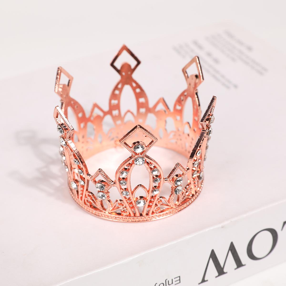 

Metal Alloy Crown, Imitation Crystal Diamond-Encrusted Headpiece, Textured Hollow Bridal Hair Crown, Birthday Party Princess Crown Size fits all коралові червоний колір