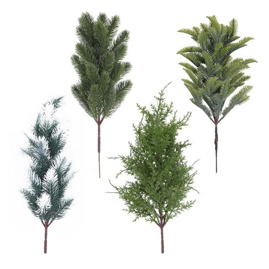 Künstliche Norfolk-Kiefer Grünpflanzen Stiel Falscher Zweig UV-Beständig Künstlicher Kiefernnadel-Pick Weihnachtsfeiertag