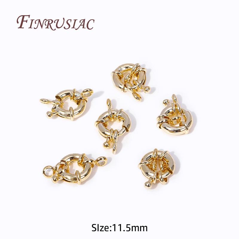 14k Gold Plated Brass Metal Jewelry Clasps Fasteners DIY Handmade Necklace Accessories 9/11.5/15MM Carabiner Spring Ring Clasps
