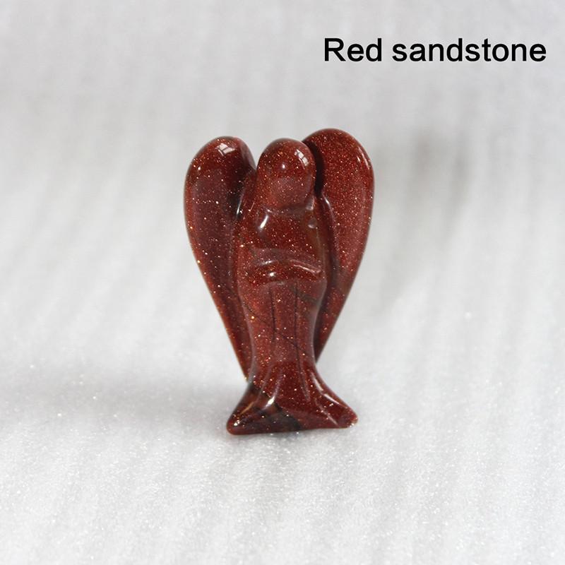Exquisite Natural Gemstone Healing Crystal Carved Pocket Guardian Angel For Home Decor Gift