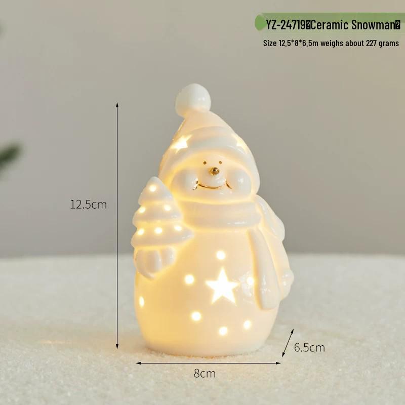 Glowing Ceramic Snow House Christmas Window Display Ornament