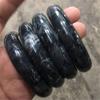 Chinese Natural Vintage Retro Beautiful Black Jade Gemstone Calcite Bracelet Bangle for Men Women 58/60/62mm
