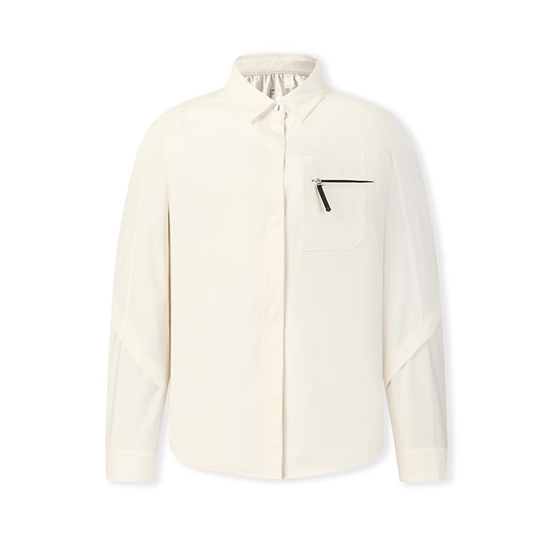 FILA Urban Explore Fashion Minimalist Classic Outdoor Casual Versatile Comfortable Woven Loose Long Sleeve Shirt Women shirts A11W618401FIV