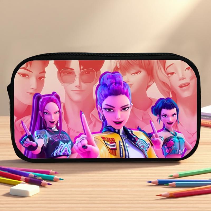 Dämonenjäger Federmäppchen Aufbewahrungstasche Cartoon Kpop D-Demon H Mädchen Federmäppchen Stifttaschen für Schüler Schreibtischzubehör