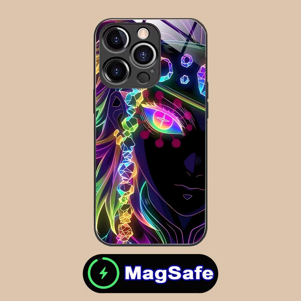 Demon Slayer Tengen Uzui Phone Case for iPhone 16 15 14 13 12 11 Pro Max Plus Mini MagSafe Glass Colour Printing Pretty Luxury