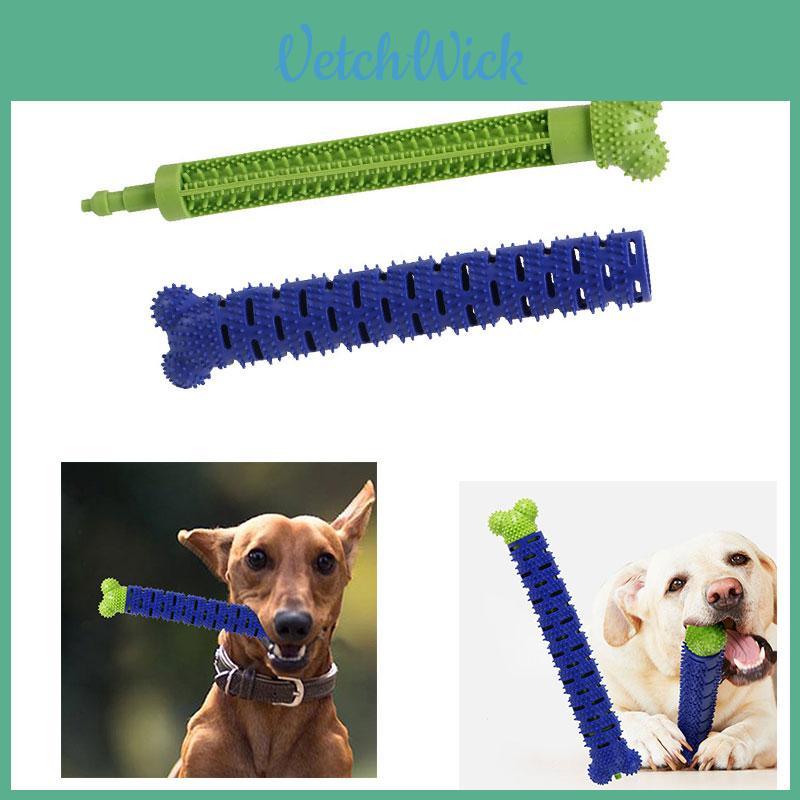 Silicone Dog Chew Toy Bone Interactive Teeth Cleaning Toy For Pet Durable And Noise-making Blue And Green