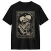 Unisex Tarot Card The Lovers Goth Skeleton Halloween Occult Tshirts Cotton Clothes Beach Y2k Funny Short Sleeve Tshirt O Neck Tee