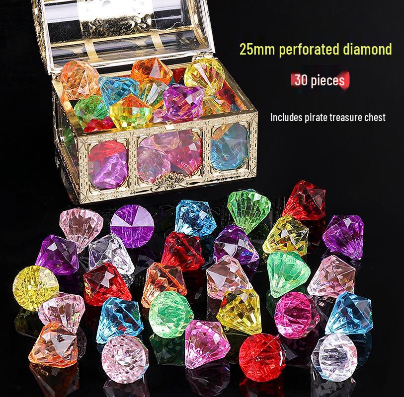 DIY Gemstone Treasure Kit: Imitation Crystal Diamonds & Mixed Acrylic Ornaments for Kids
